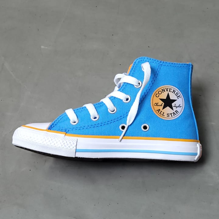 Tênis Infantil Masculino Converse All Star Cano Alto Amarelo Estampado  Converse na Carroussel Kids